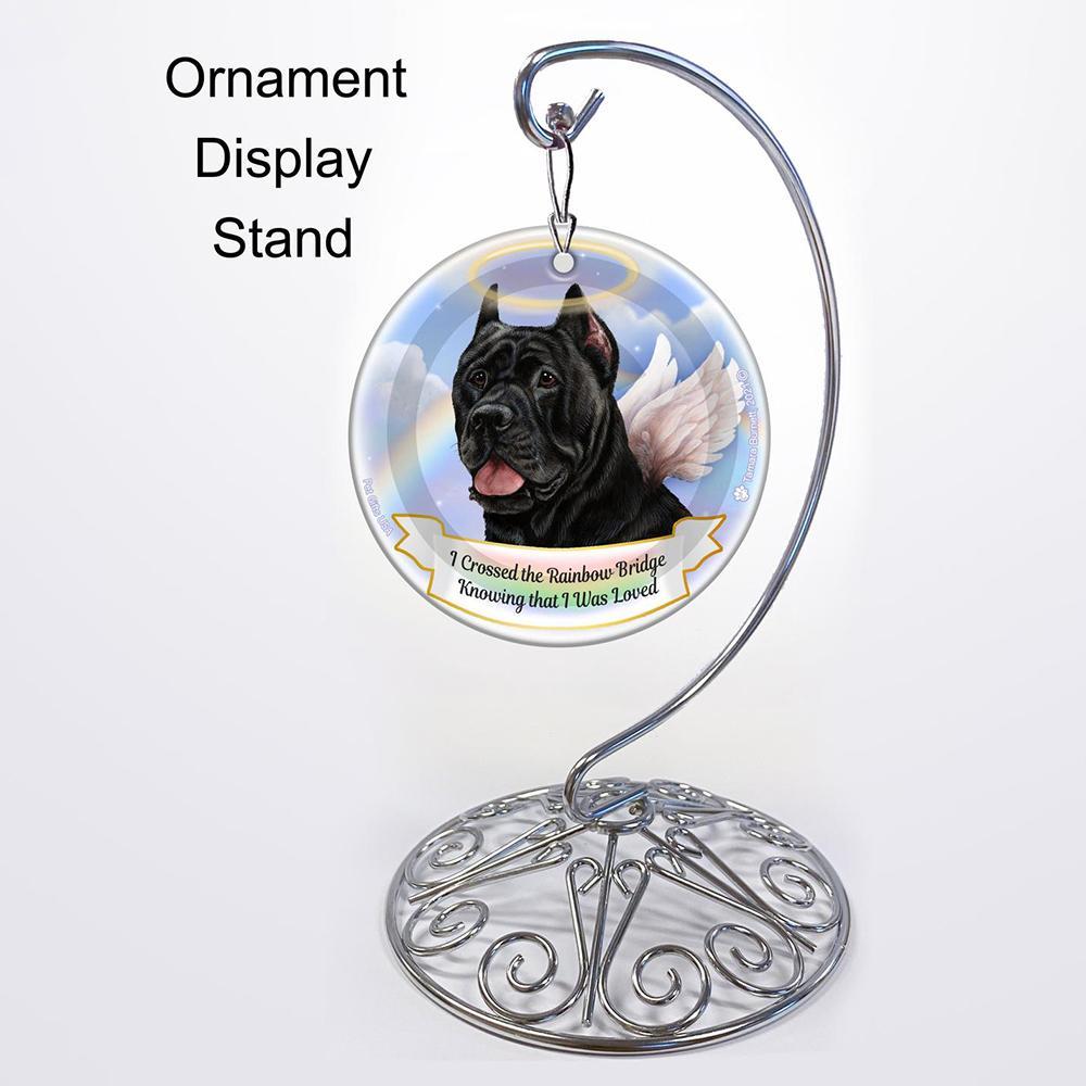 Rainbow Bridge Memorial-Cane Corso Black Porcelain Hanging Ornament