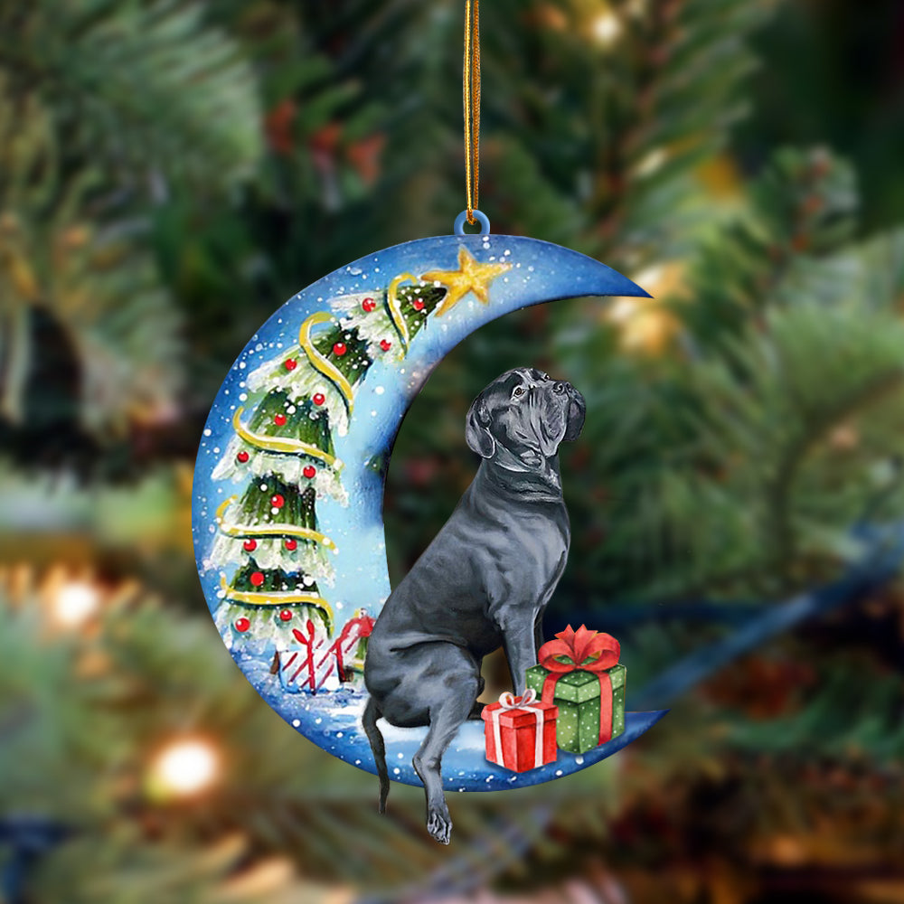 Cane Corso Sit On The Blue Moon-Two Sided Ornament