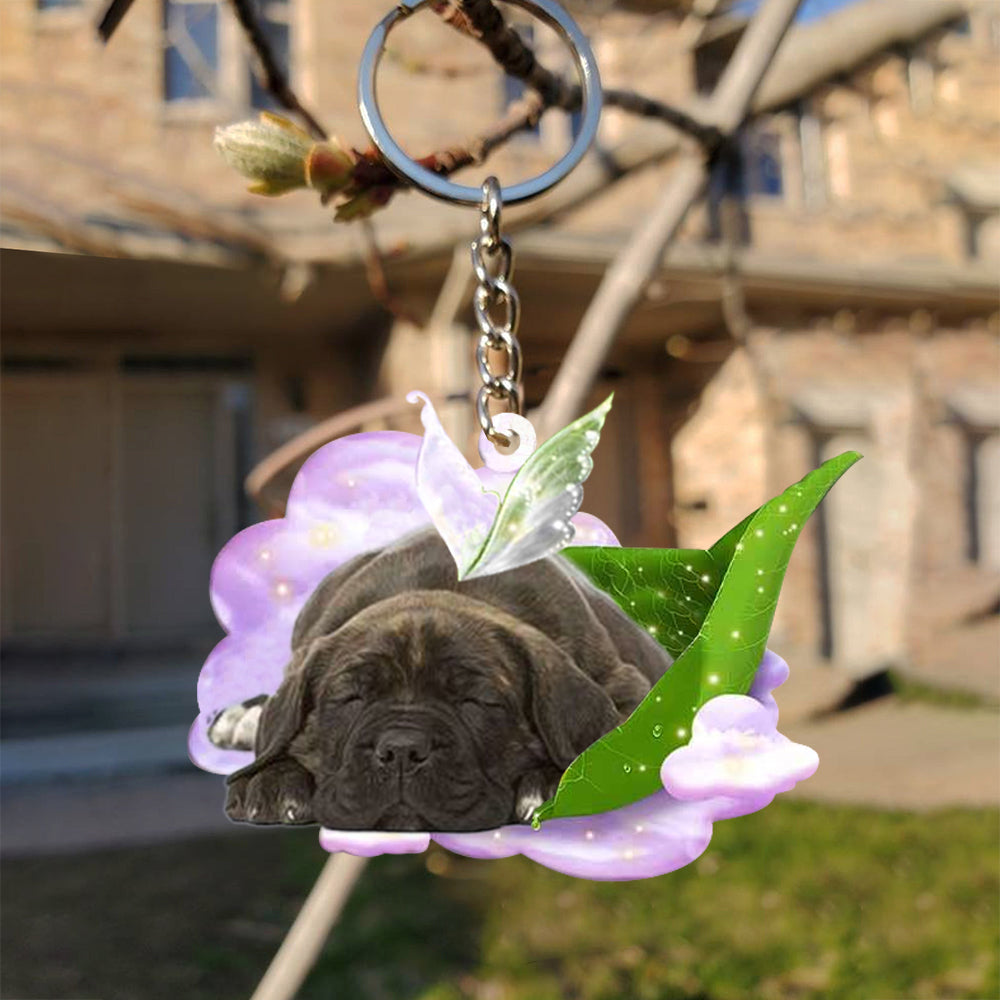 Cane Corso-Sleep On Fallen Leaves Flat Acrylic Keychain