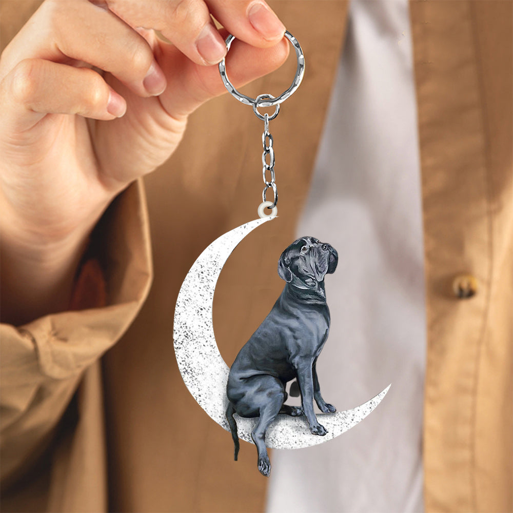 Cane Corso-Sit On The Moon Keychain