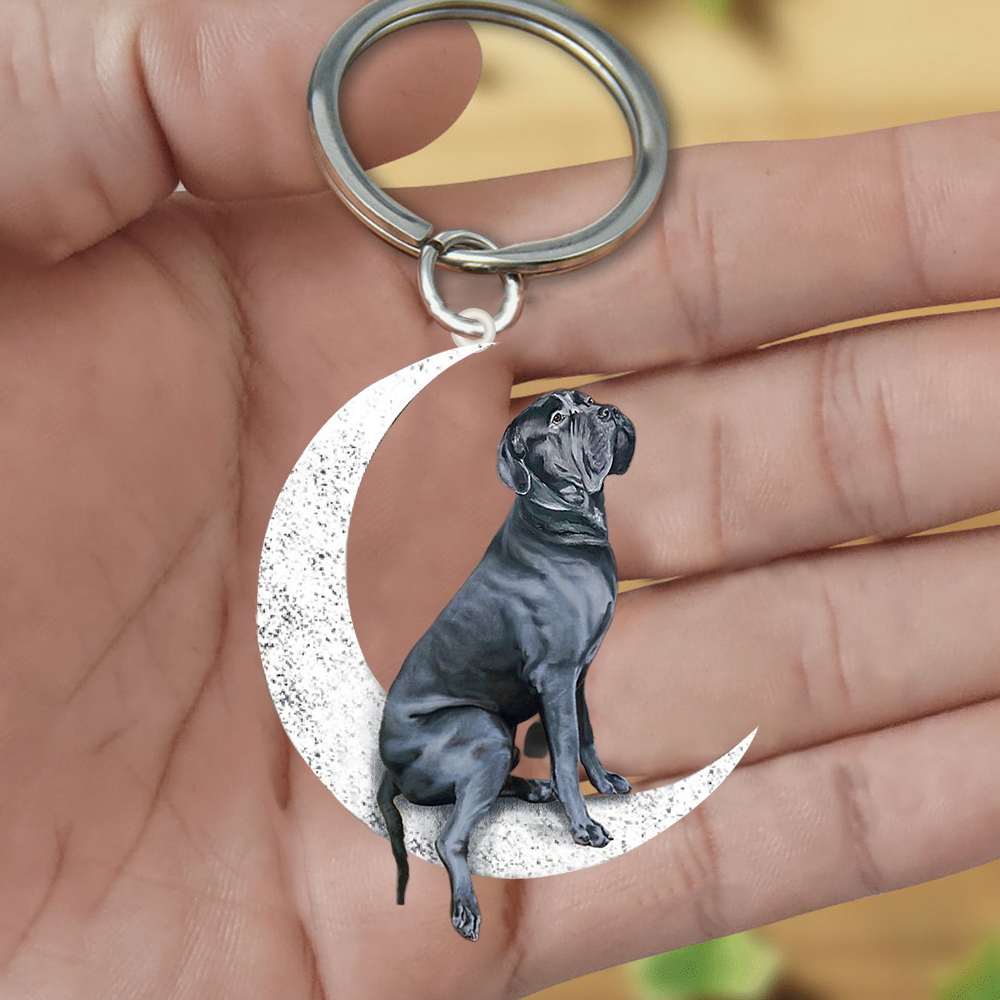 Cane Corso-Sit On The Moon Keychain
