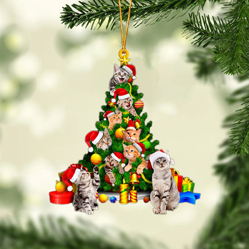 Cat-Xmas Tree&Dog-Two Sided Ornament