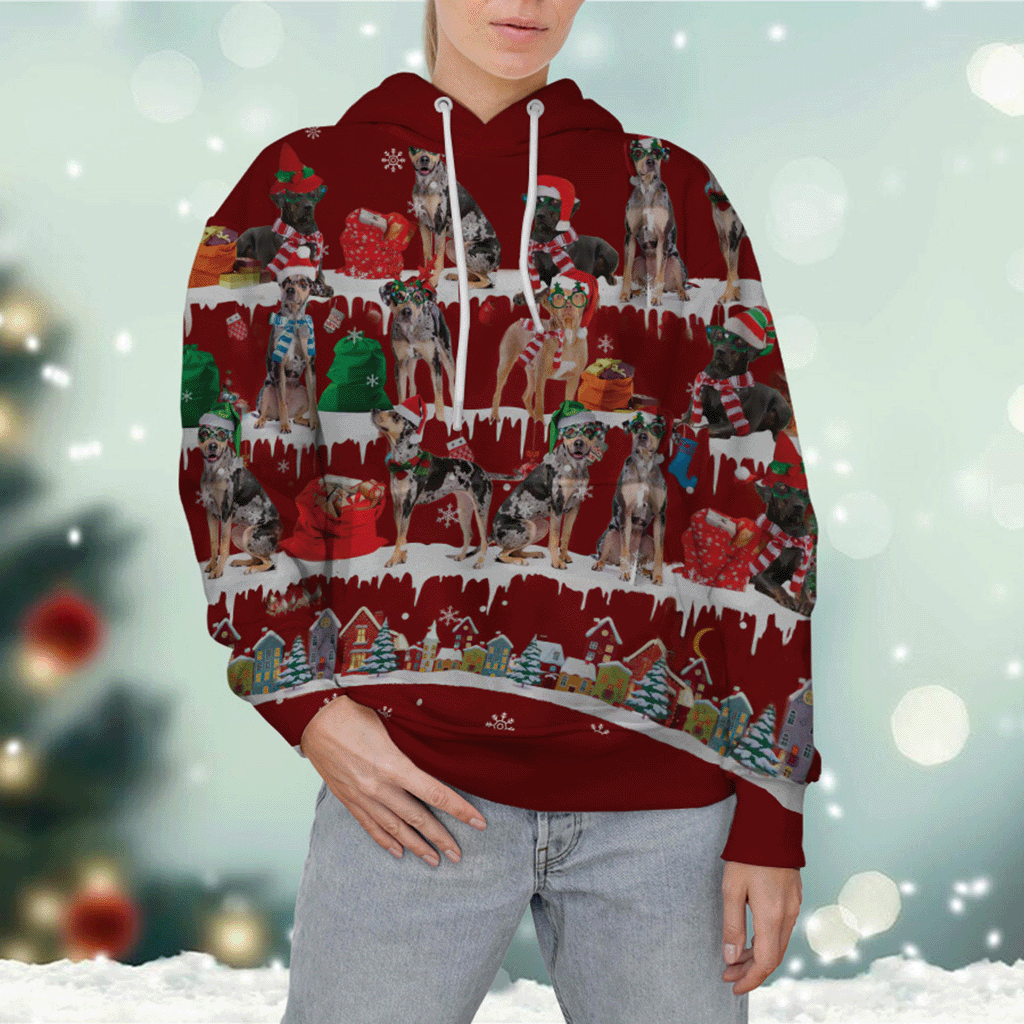 Catahoula Leopard - Snow Christmas - 3D Hoodie