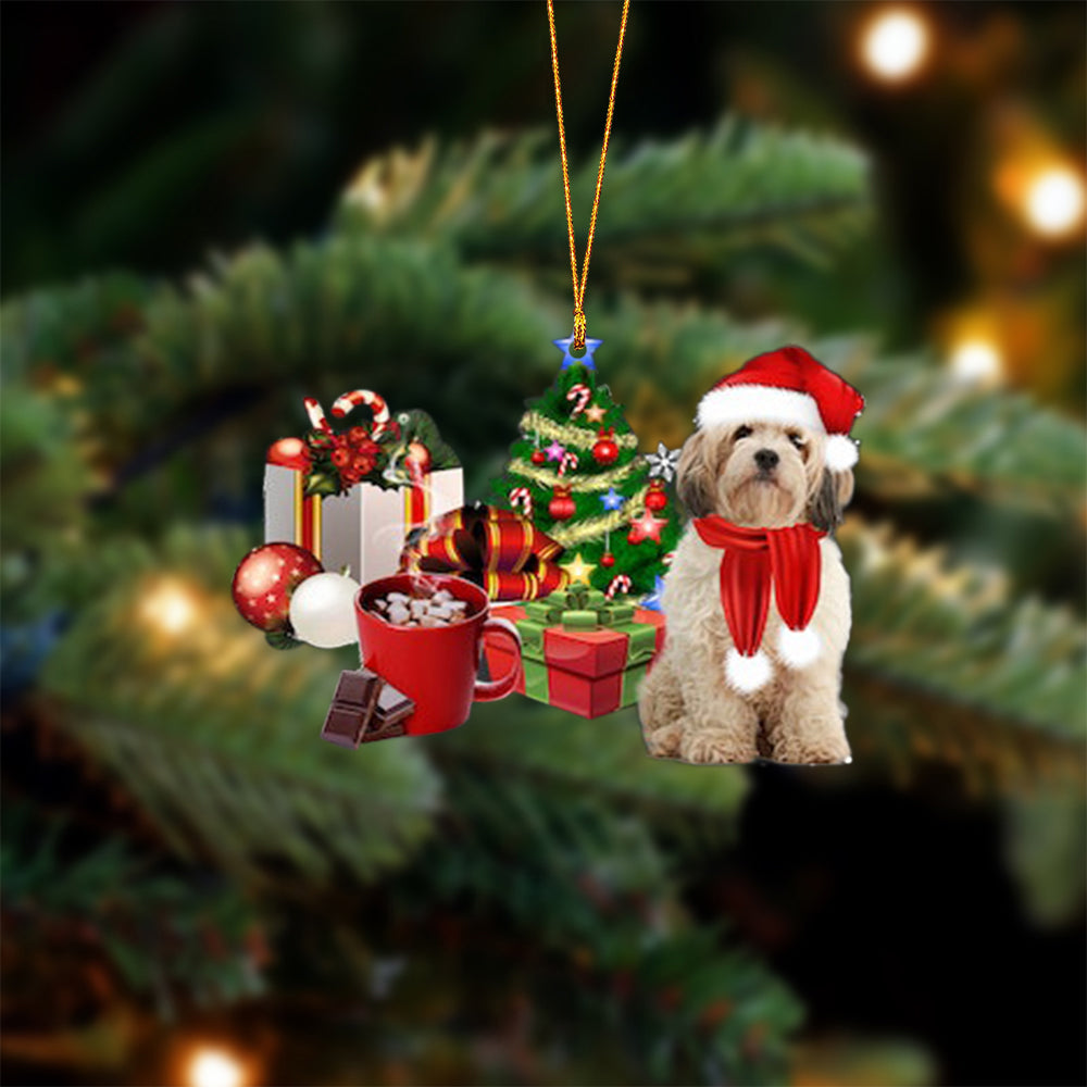 Cavachon-Christmas girl-Two Sided Ornament