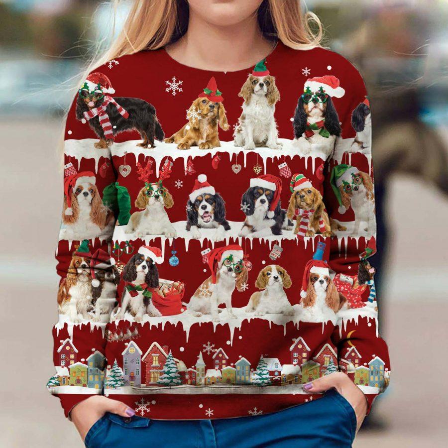 Cavalier King Charles Spaniel - Snow Christmas - Premium Sweatshirt