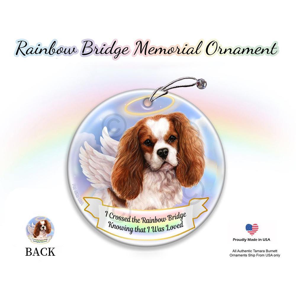 Rainbow Bridge Memorial-Cavalier King Charles Blenheim Porcelain Hanging Ornament