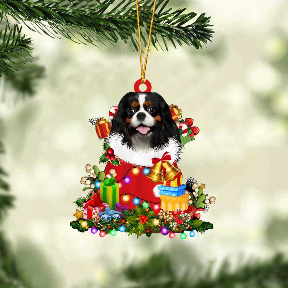 Cavalier King Charles Spaniel-Christmas Bag Gift-Two Sided Ornament