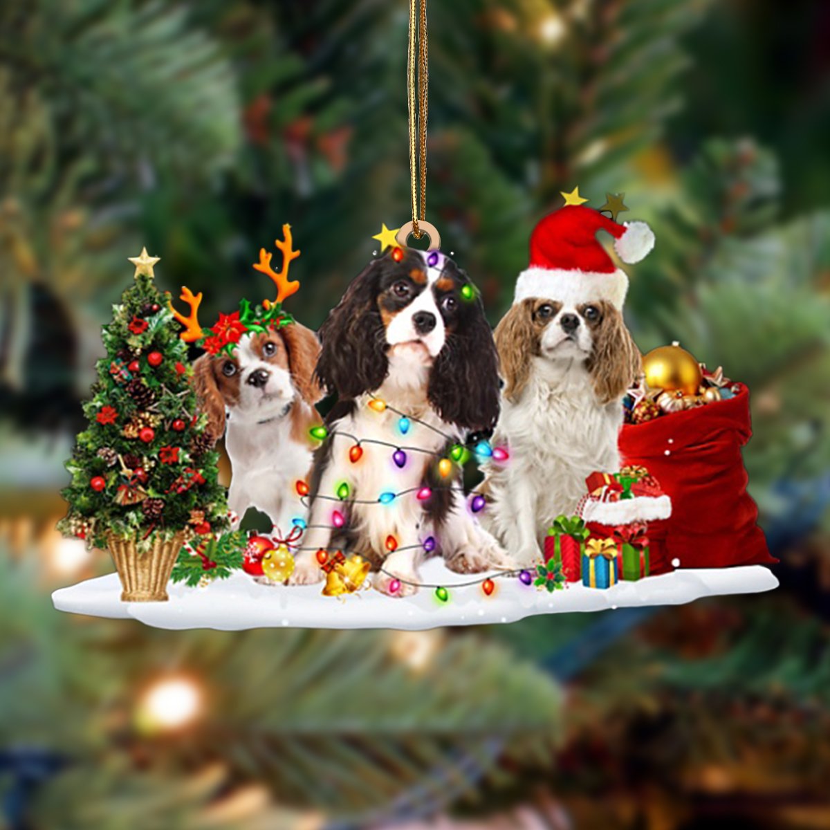 Cavalier king charles outlet spaniel christmas ornament