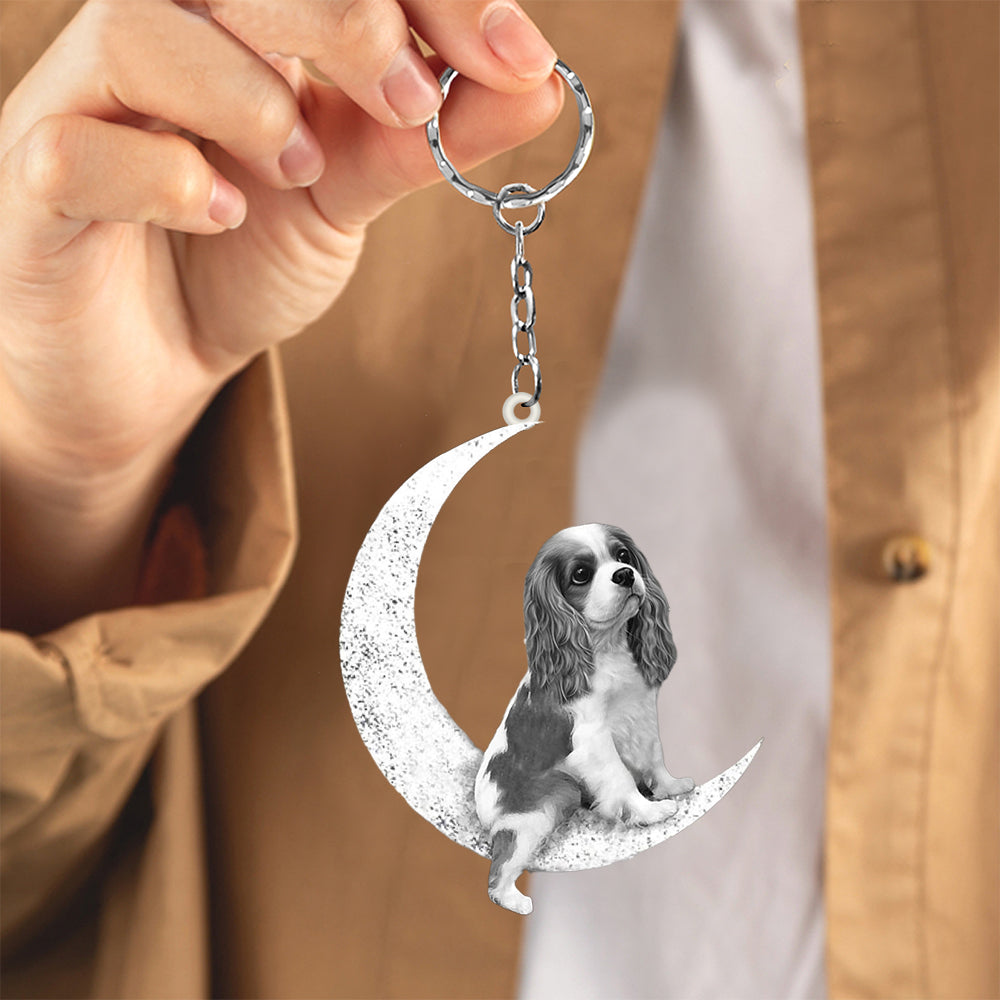 Cavalier King Charles Spaniel-Sit On The Moon Keychain