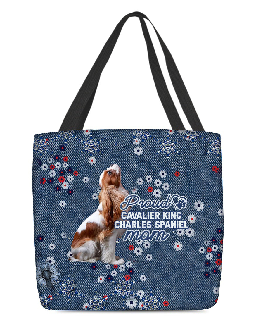 Cavalier King Charles Spaniel Pround Mom-Cloth Tote Bag