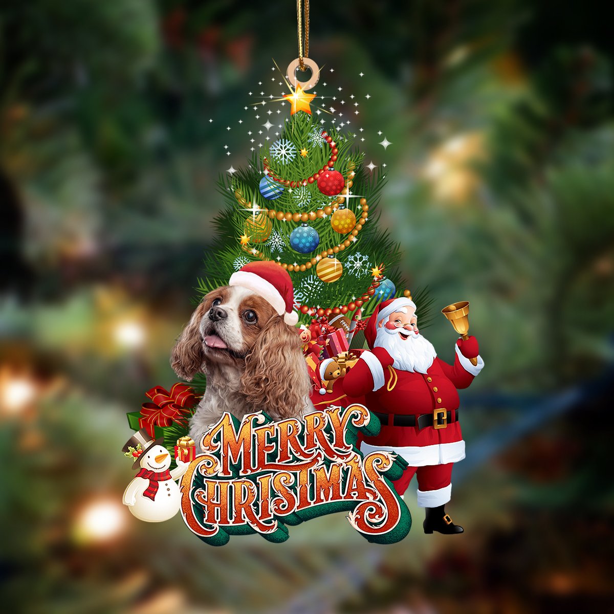 Cavalier King Spaniel-Christmas Tree&amp;Dog Hanging Ornament
