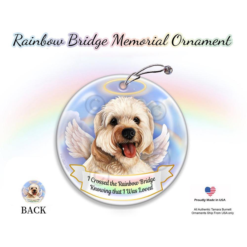 Rainbow Bridge Memorial-Cavapoo Blonde Porcelain Hanging Ornament