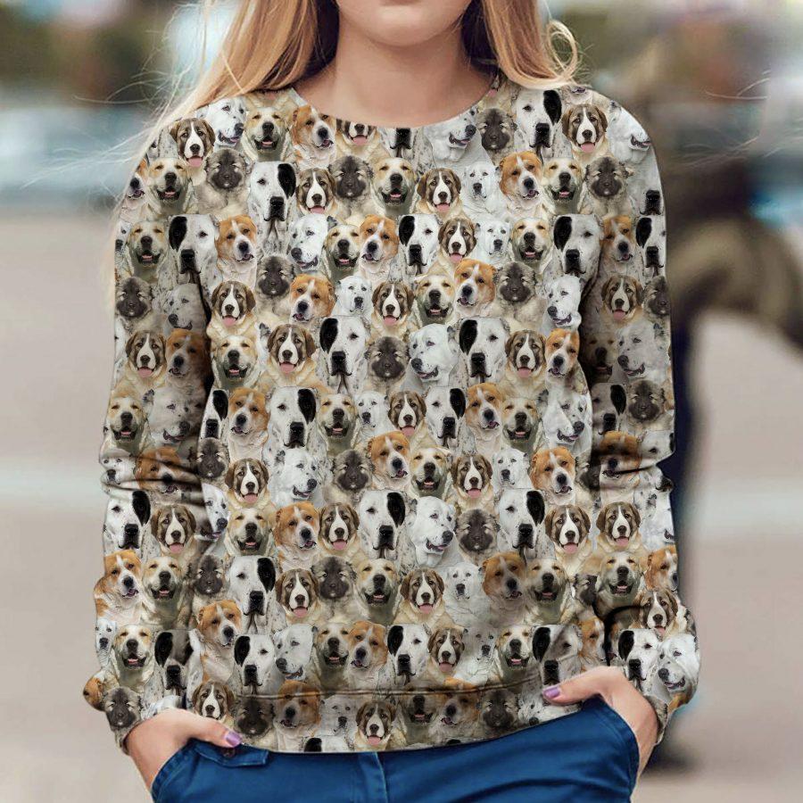 Central Asian Shepherd Dog - Full Face - Premium Sweatshirt