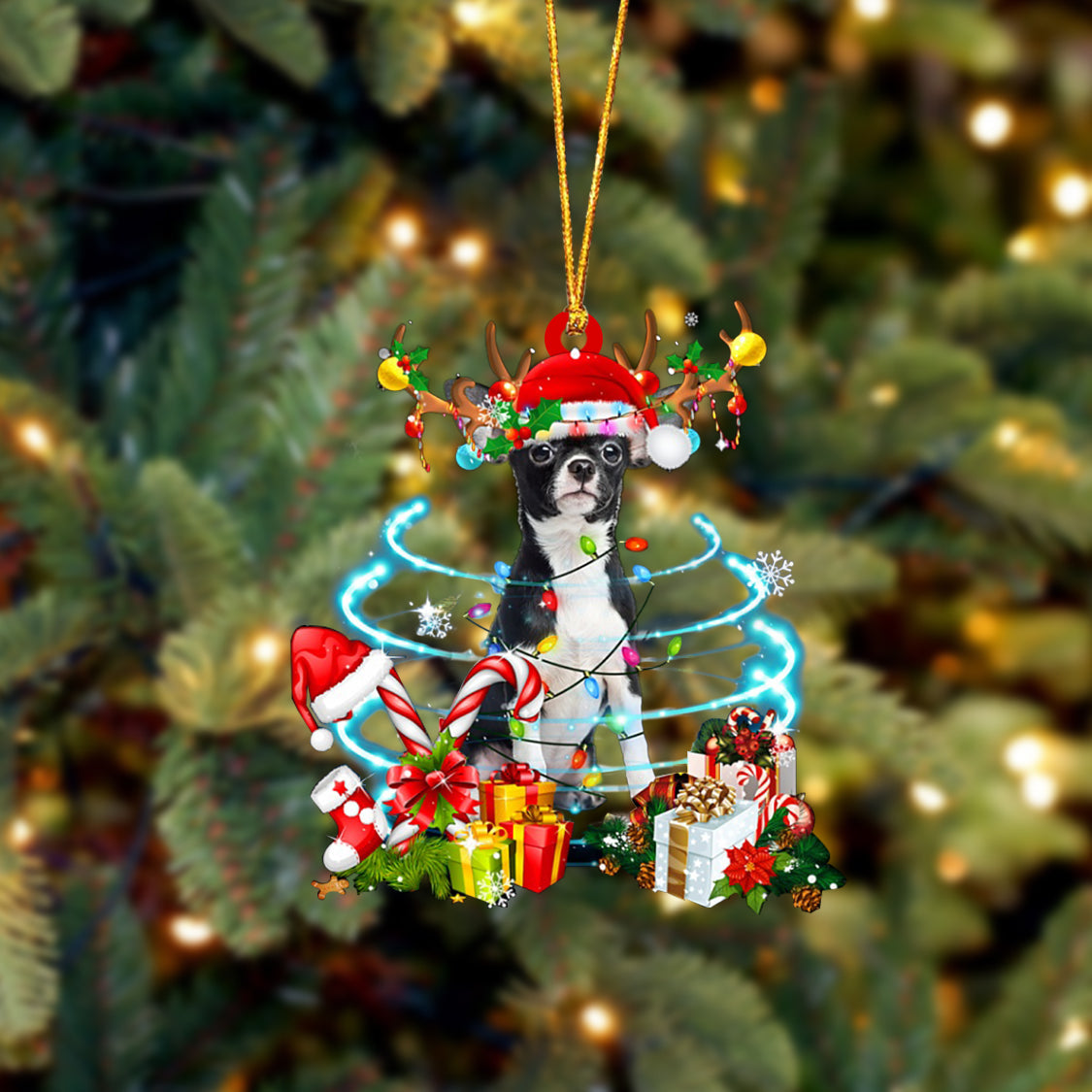 Chihuahua-Christmas Candy&amp;Gift-Two Sided Ornament
