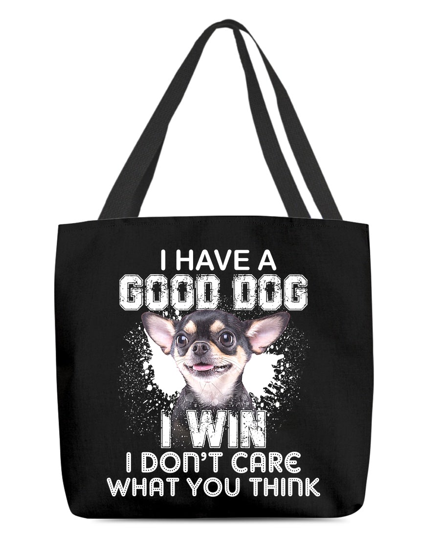 Chihuahua-I Win Cloth Tote Bag