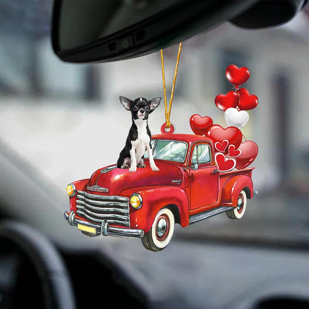 Chihuahua-Red Sports car-Two Sided Ornament