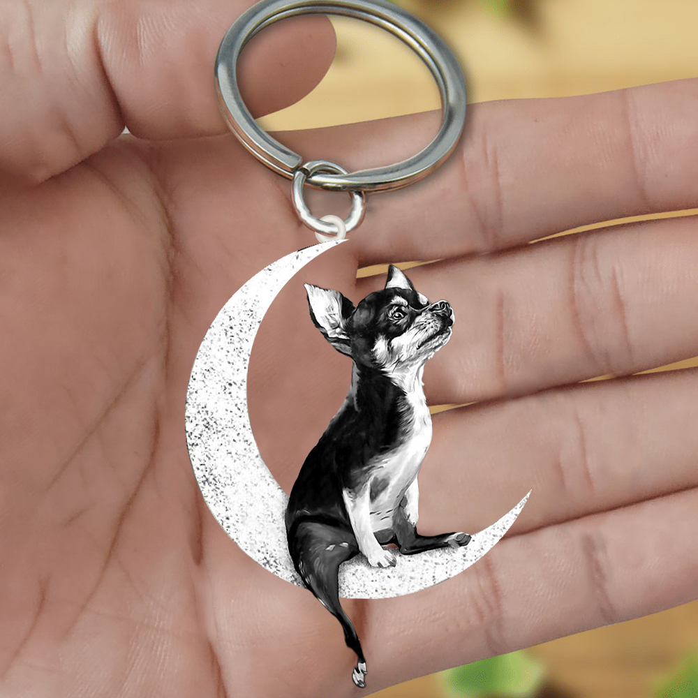 Chihuahua-Sit On The Moon Keychain