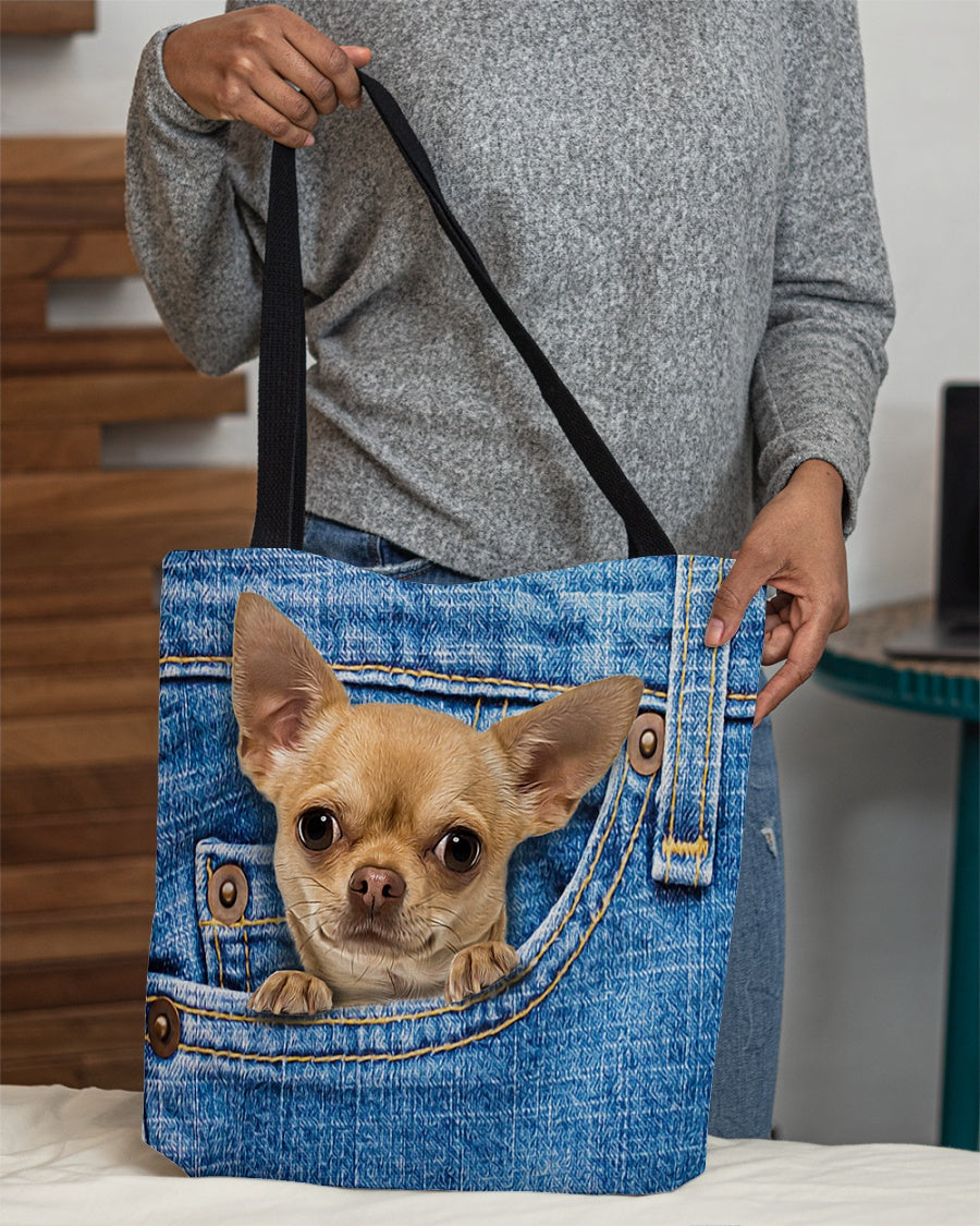 Chihuahua-in pocket-Cloth Tote Bag