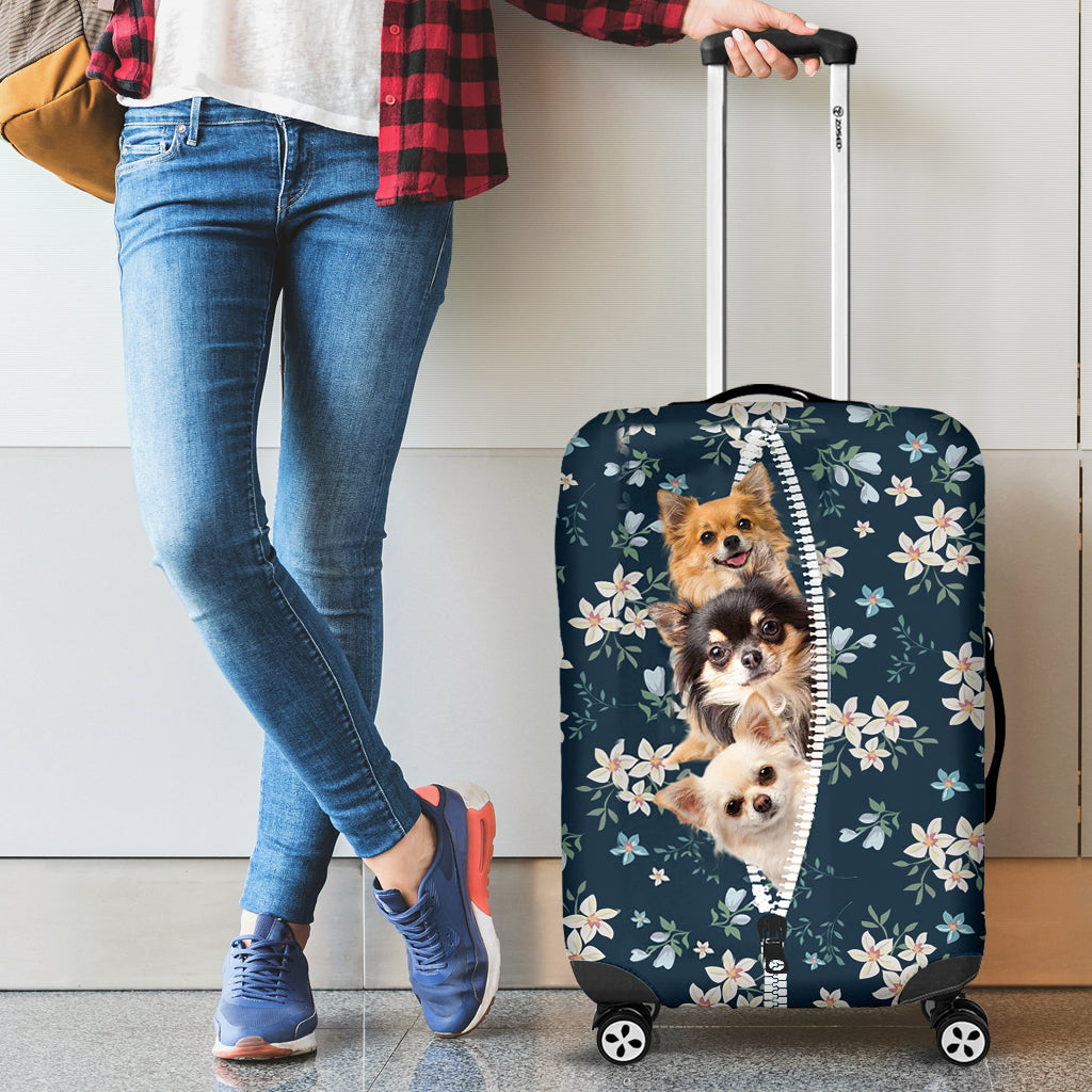 Chihuahua-Flowers-Luggage covers