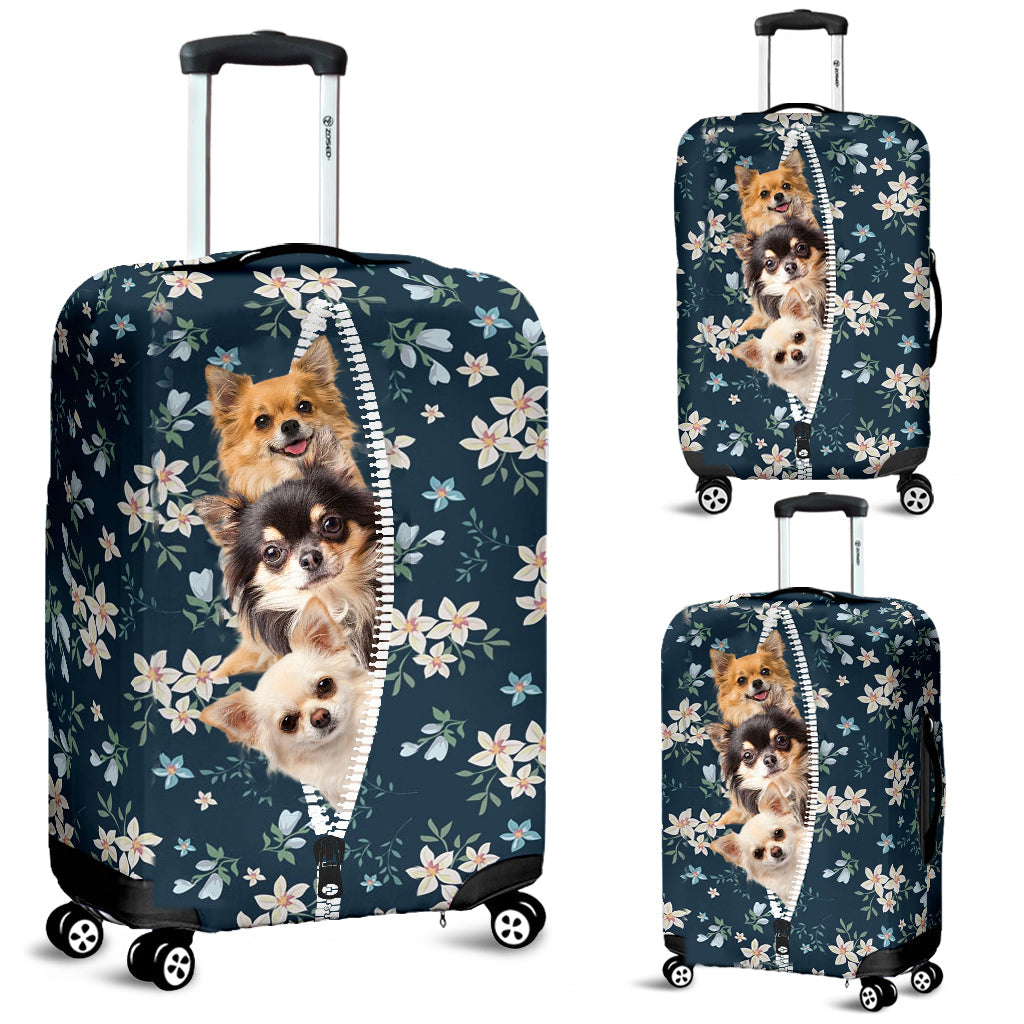 Chihuahua-Flowers-Luggage covers
