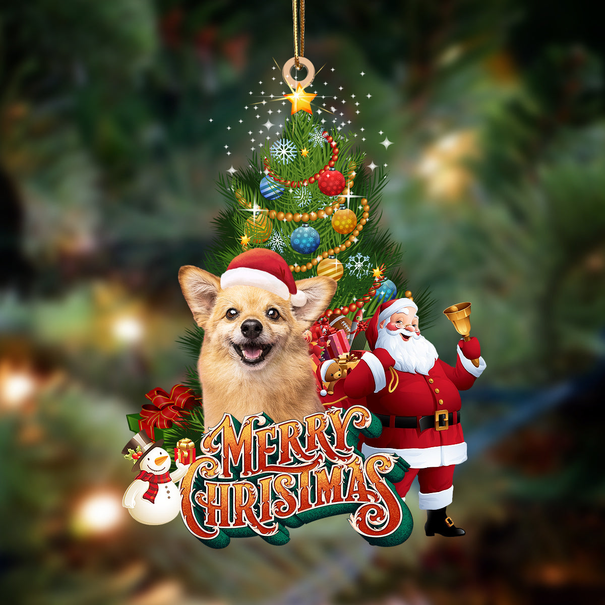 Chihuahua 4-Christmas Tree&amp;Dog Hanging Ornament