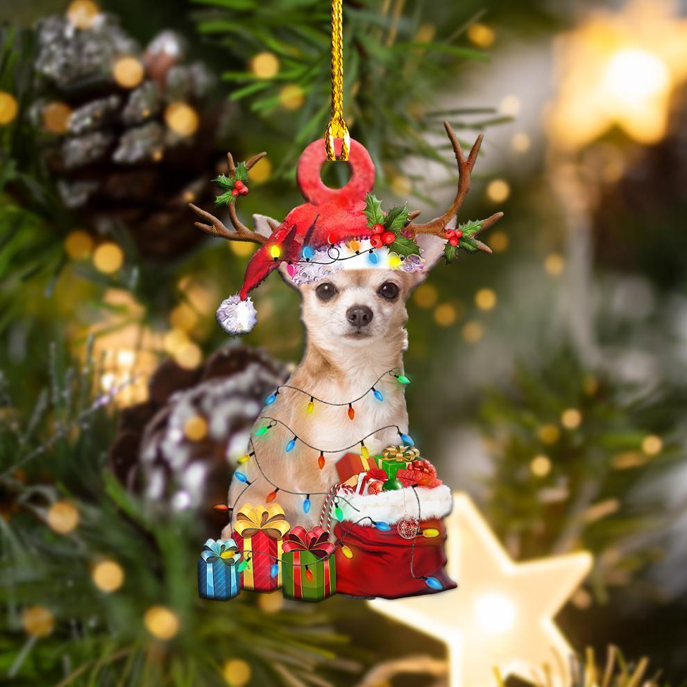 Chihuahua Christma  Shape Ornament