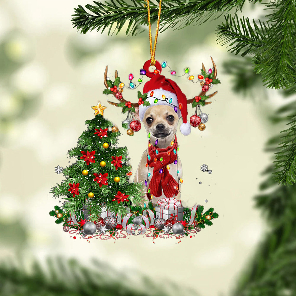 Chihuahua-Reindeer Christmas-Two Sided Ornament