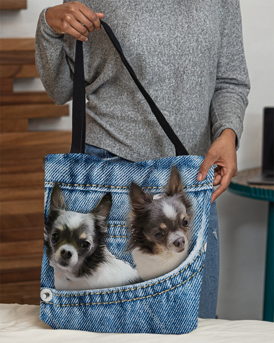 Chihuahua n2-in pocket-Cloth Tote Bag