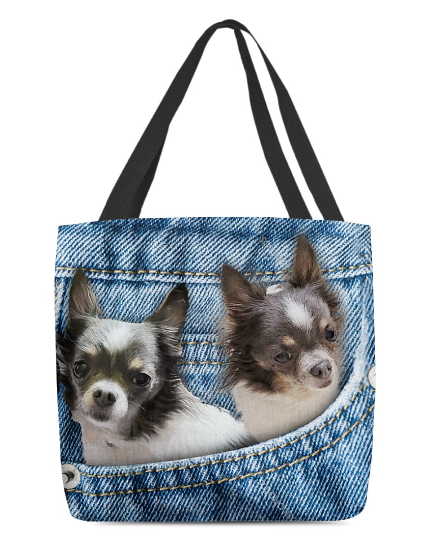 Chihuahua n2-in pocket-Cloth Tote Bag