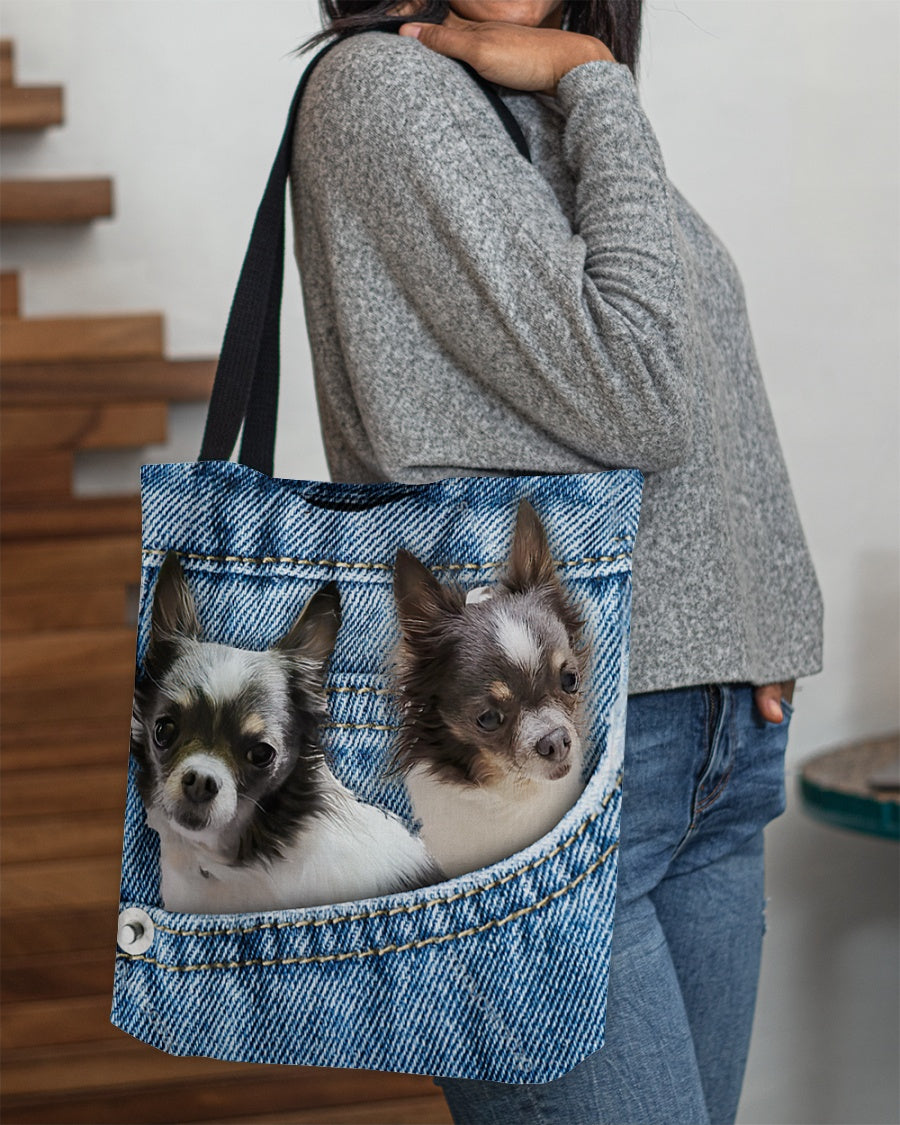 Chihuahua n2-in pocket-Cloth Tote Bag