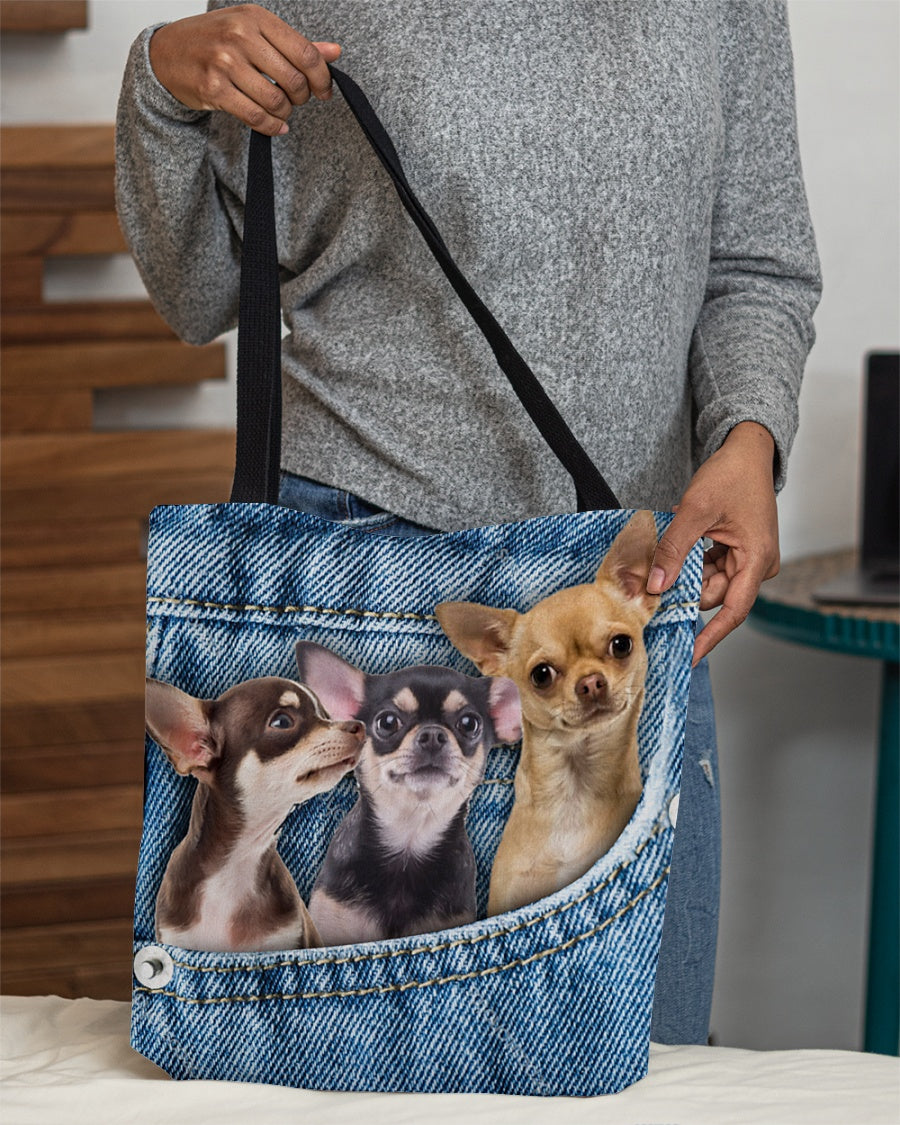 Chihuahua n3-in pocket-Cloth Tote Bag
