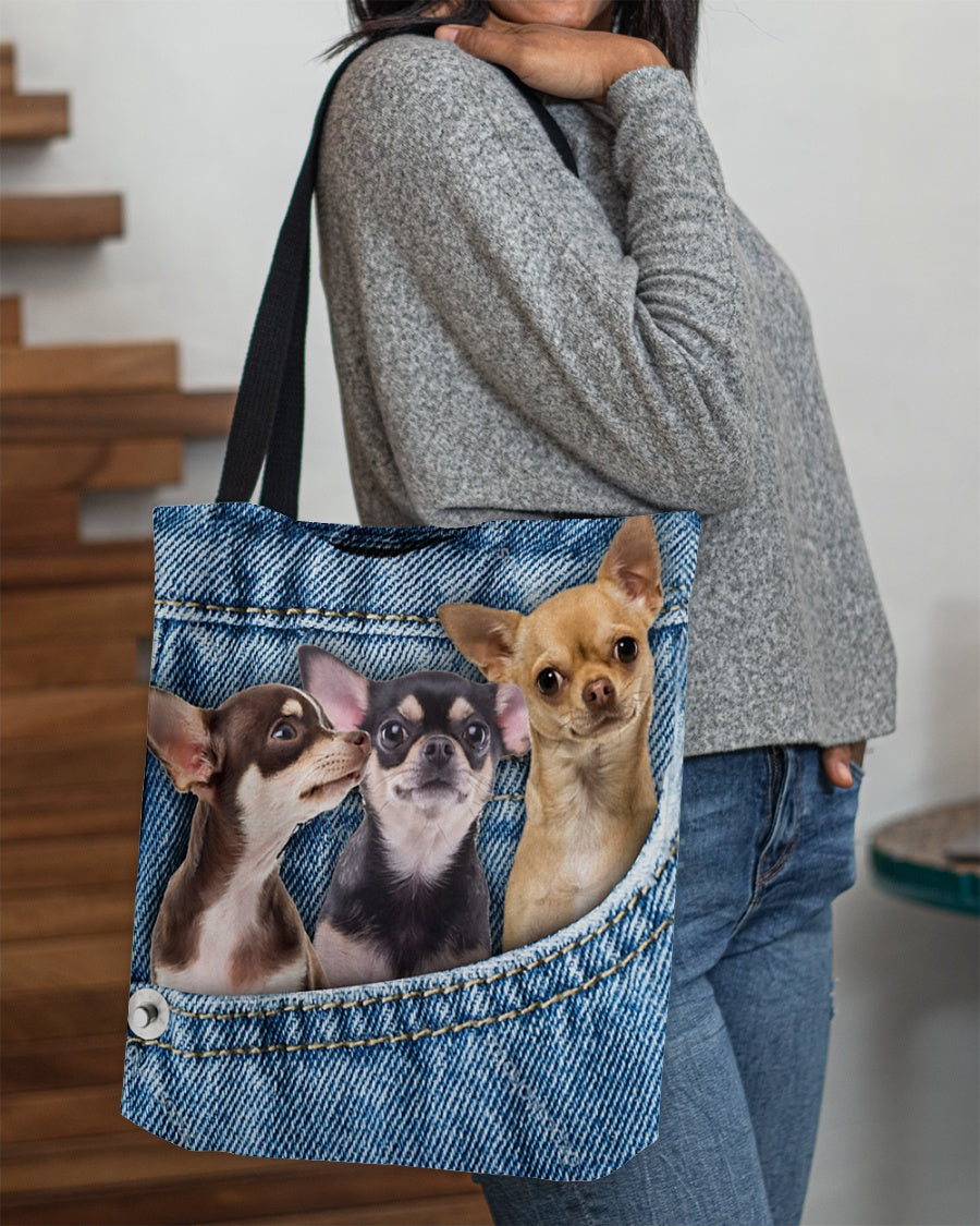Chihuahua n3-in pocket-Cloth Tote Bag