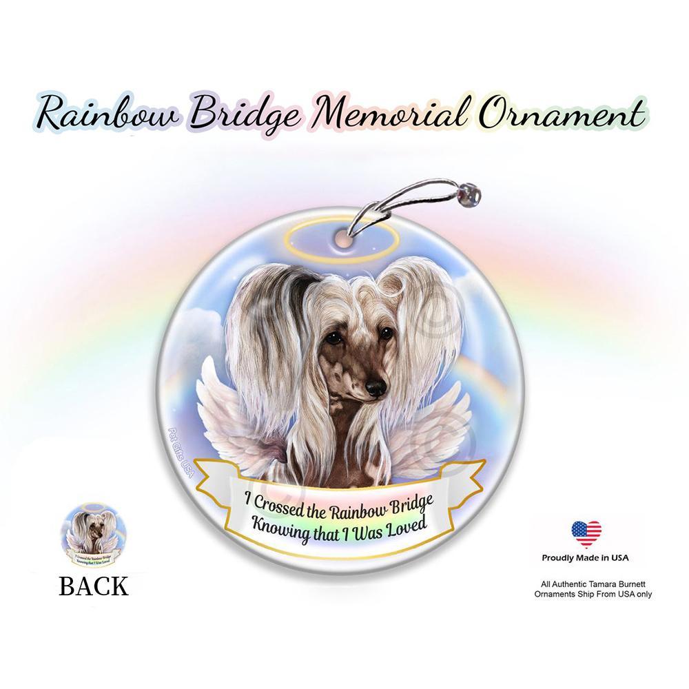 Rainbow Bridge Memorial-Chinese Crested Hairless Porcelain Hanging Ornament