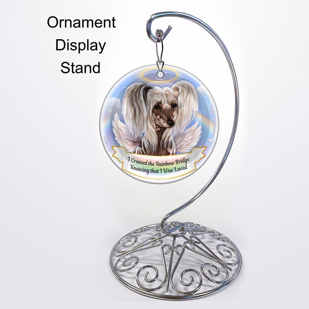 Rainbow Bridge Memorial-Chinese Crested Hairless Porcelain Hanging Ornament