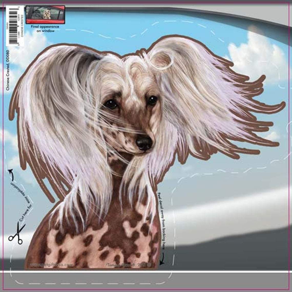 Chinese Crested-On The Move Window Car Sticker