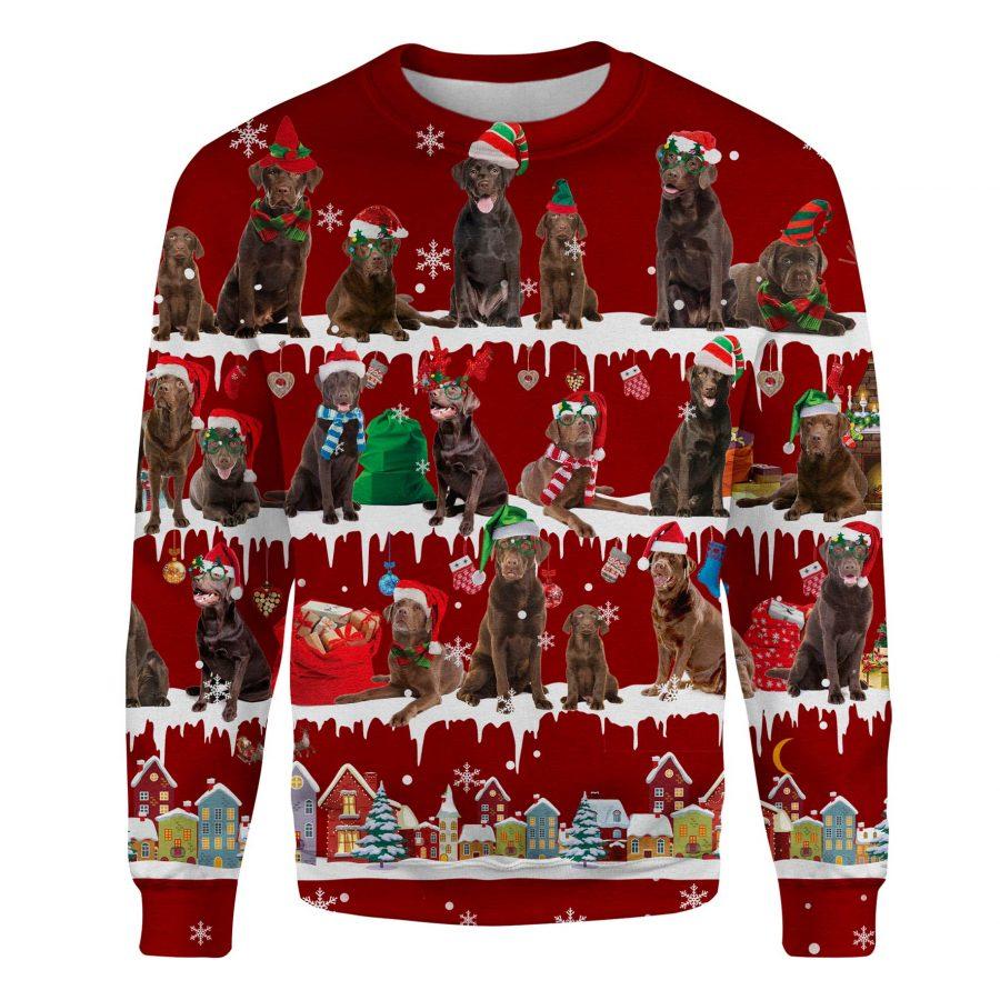Chocolate Labrador Retriever - Snow Christmas - Premium Sweatshirt