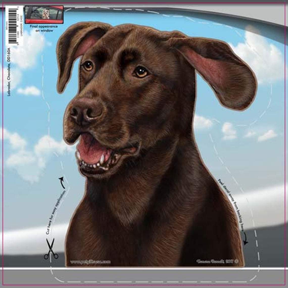 Chocolate Labrador-On The Move Window Car Sticker