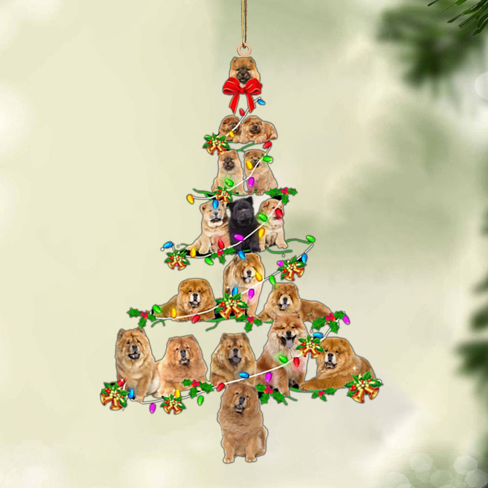 Chow Chow-Christmas Tree Lights-Two Sided Ornament