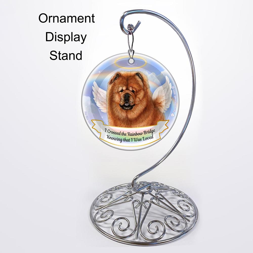 Rainbow Bridge Memorial-Chow Chow Red Porcelain Hanging Ornament