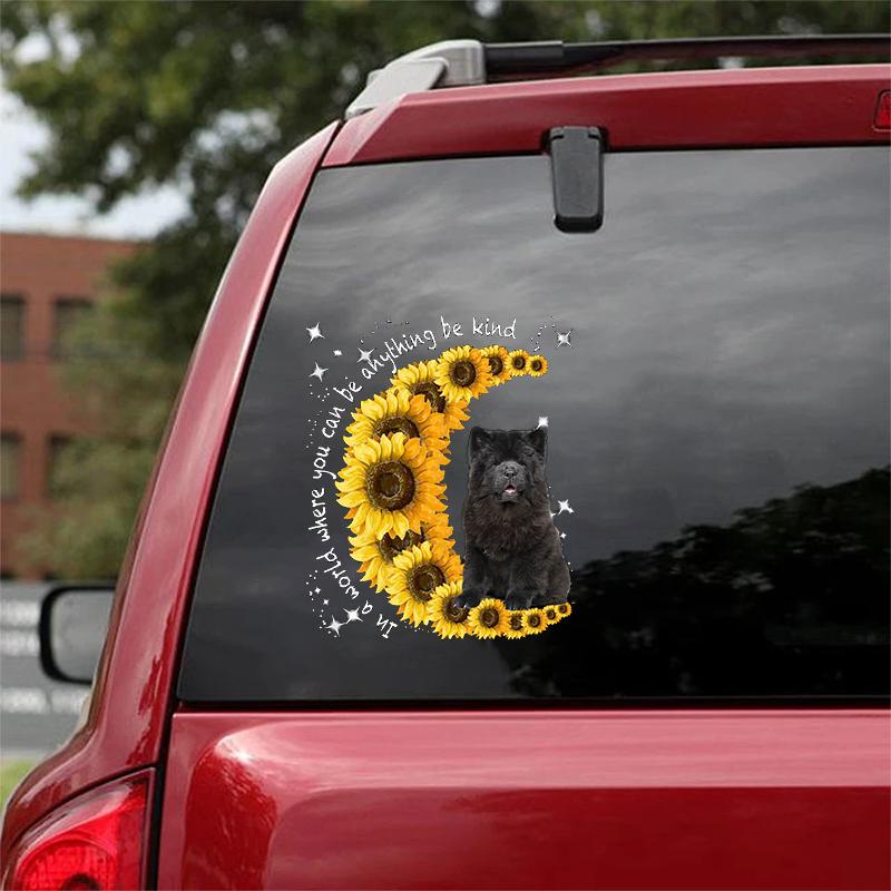 Chow Chow-Sunflower Be Kind Car Sticker
