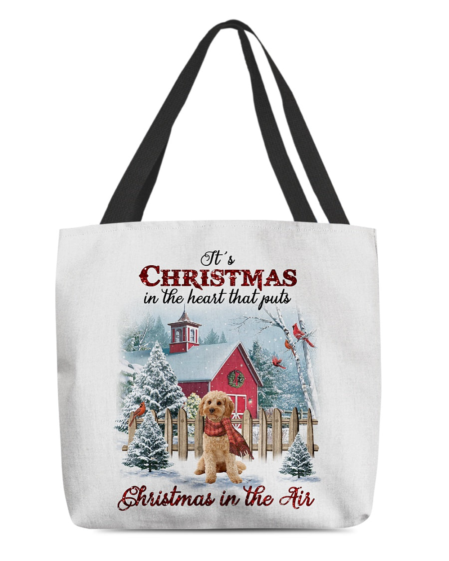 Christmas Air-APRICOT Cockapoo-Cloth Tote Bag
