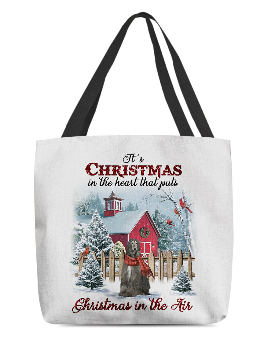 Christmas Air-Afghan Hound-Cloth Tote Bag