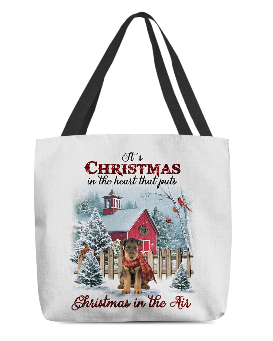 Christmas Air-Airedale Terrier-Cloth Tote Bag