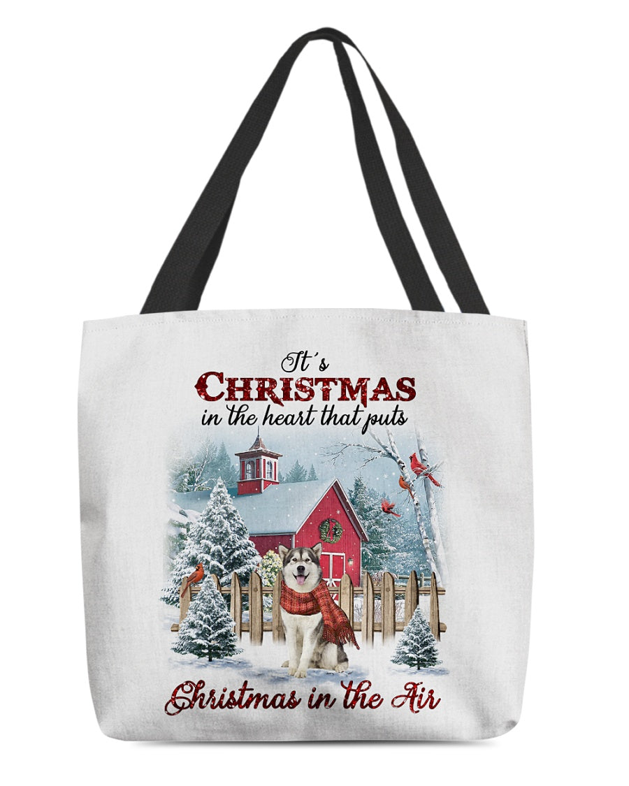 Christmas Air-Alaskan Malamute-Cloth Tote Bag
