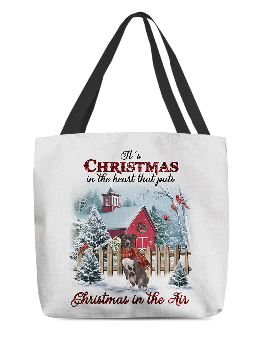 Christmas Air-American Pit Bull Terrier-Cloth Tote Bag
