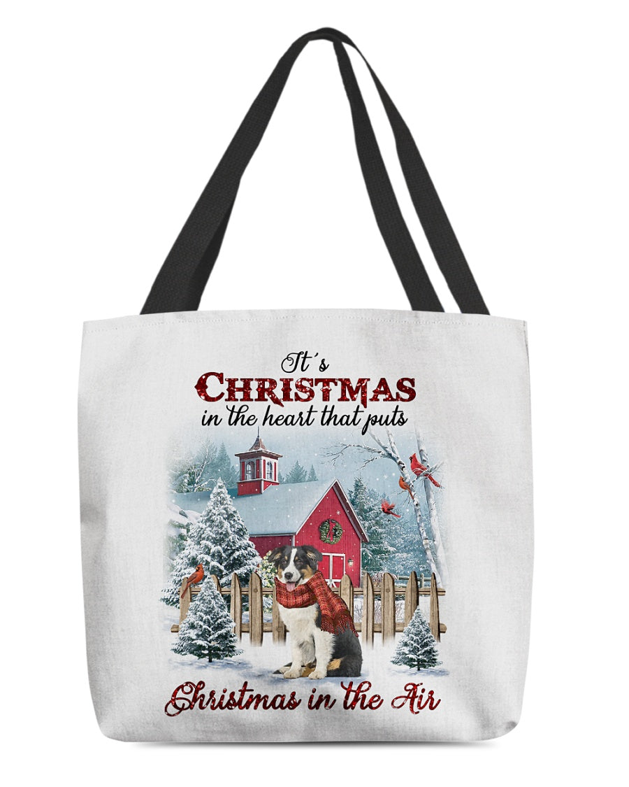 Christmas Air-Australian Shepherd 2-Cloth Tote Bag