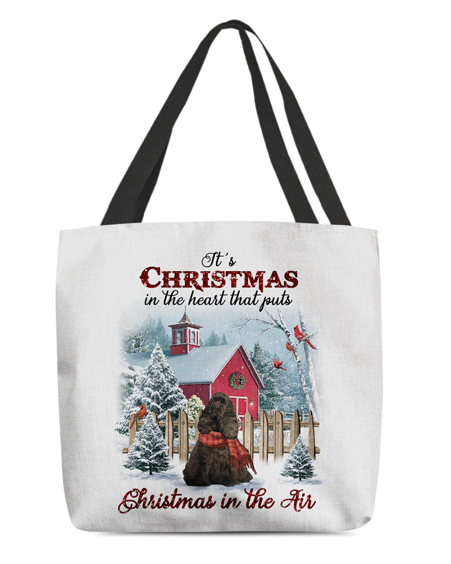 Christmas Air-BLACK American Cocker Spaniel-Cloth Tote Bag
