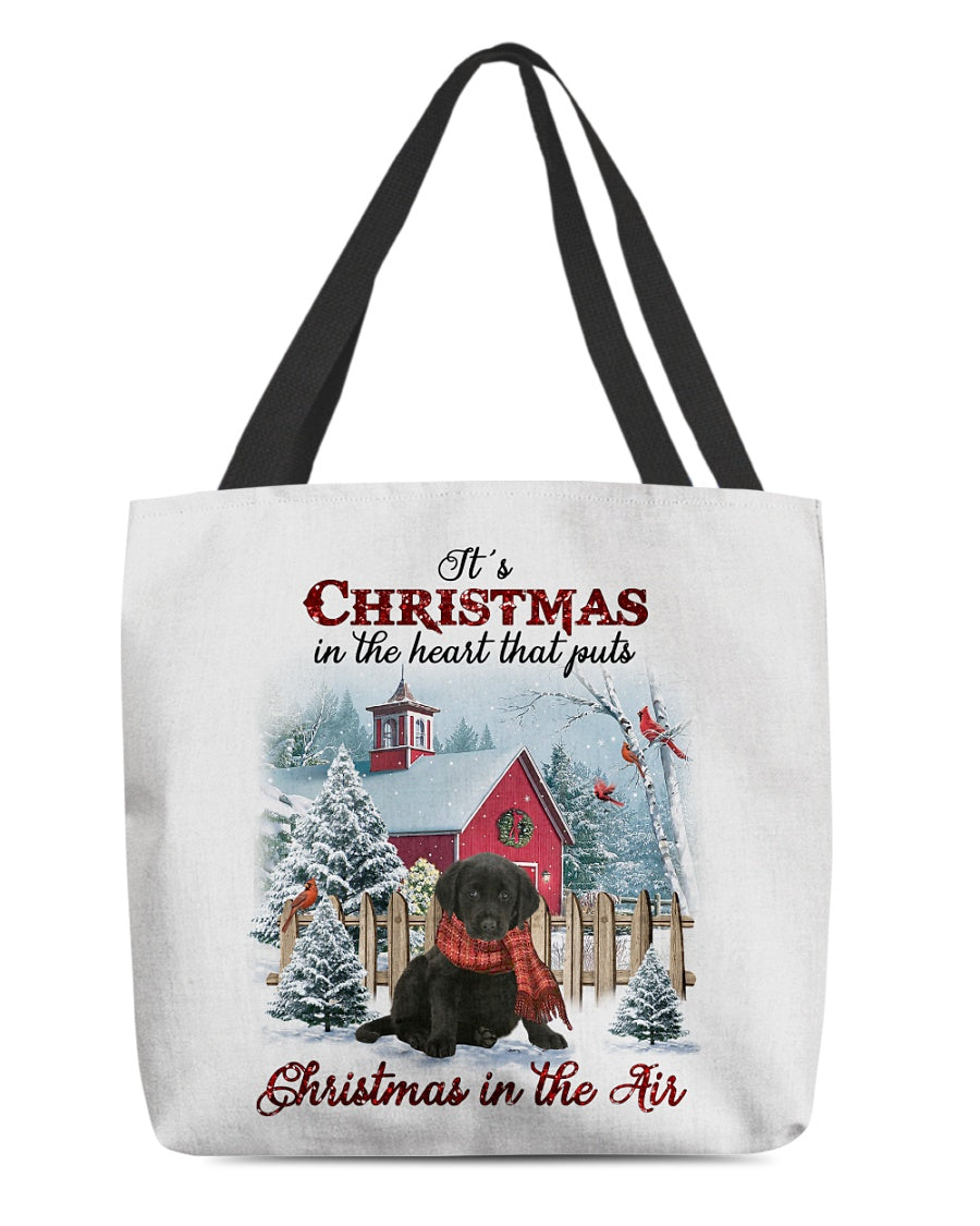 Christmas Air-BLACK Goldador 1-Cloth Tote Bag