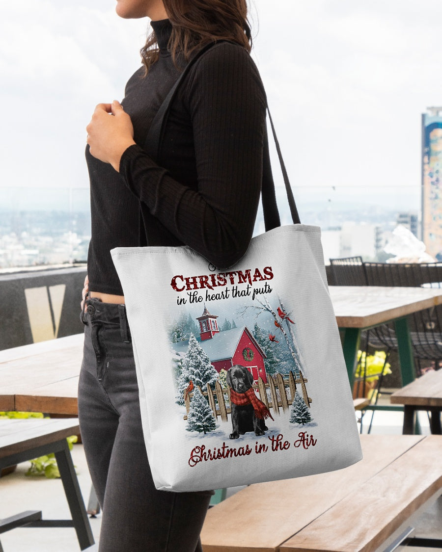 Christmas Air-BLACK Labrador Pup-Cloth Tote Bag