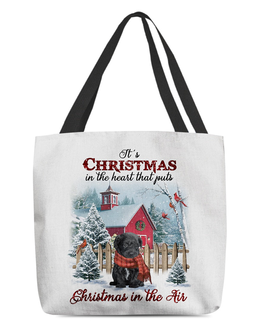 Christmas Air-BLACK Maltipoo-Cloth Tote Bag